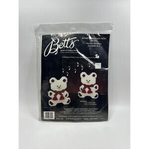 Betts Musical Snow Bears Set of 2 Needlepoint Plastic Canvas #669